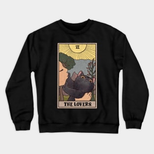 The lovers tarot deck - funny tarot cat Crewneck Sweatshirt